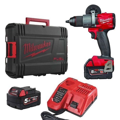 Perceuse à percussion Brushless MILWAUKEE M18 BLPD2-502X (2 x 5,0 Ah) en coffret
