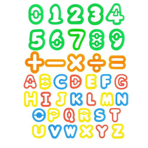 1 Set 3d Plastic Tools Rich Styles 26 Alphabets 0-9 Numbers 5 Operation Symbols Diy Mold Early Learning Educational Toy Children Color Clay Mold Play
