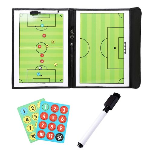 1 Set Tactical Teaching Board Foldable Magnetic Anti-Slip Coach Sample Soccer Referee Coach Tactical Board Football Competition Kaesi
