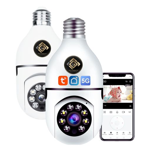 2x Camera Ampoule WiFi 360 TUYA SMRT LIFE - HD 2MP - Vision Nocturne PTZ 360° 1080p - Détection de Mouvement