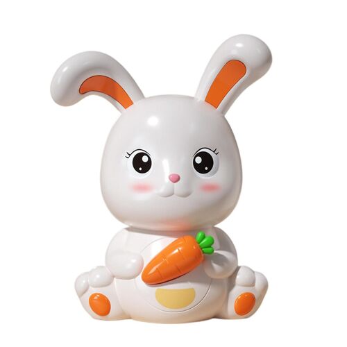 Rabbit Piggy Bank Large Capacity Cute Cartoon Bunny Key Unlock Saving Pot Ornament In-and-Out Boys Girls Cartoon Piggy Bank Money Box New Year Gift KA