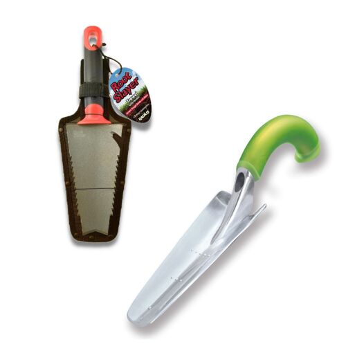 venteo | Multicouleur RootSlayer à Main + Transplantoir ergonomique | Outils multifonctions pour votre jardin | Jardinage