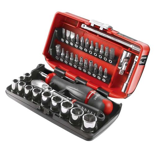 Coffret clé à cliquet étanche + douilles 1/4" FACOM RL.NANO1PB 38 pièces