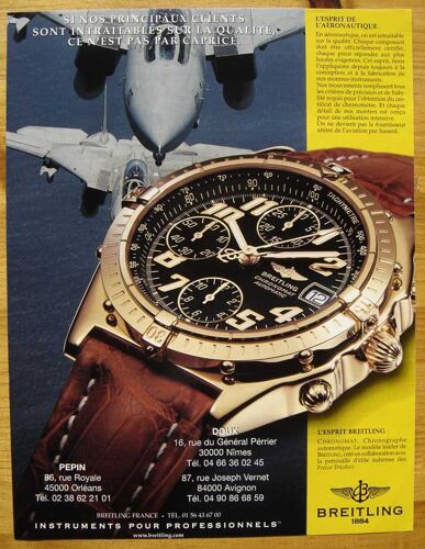 Publicité Papier - Montre Breitling De 2000