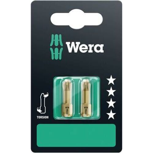 Embout cruciforme PZ 3 Wera 05073372001 Acier à  outils extra-dur Forme (embouts): D 6.3 2 pc(s)