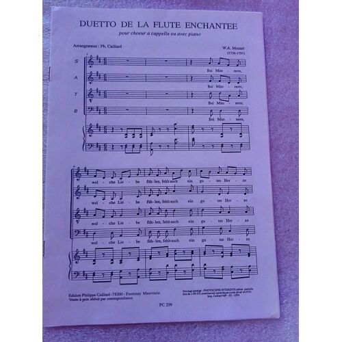 Partition Mozart Duetto De La Flûte Enchantée