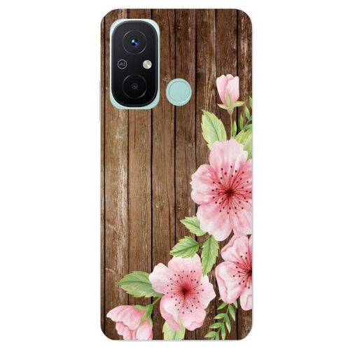 Coque Redmi 12C et 11A bois fleur rose