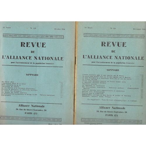 Lot De 27 Revues De L'alliance Nationale