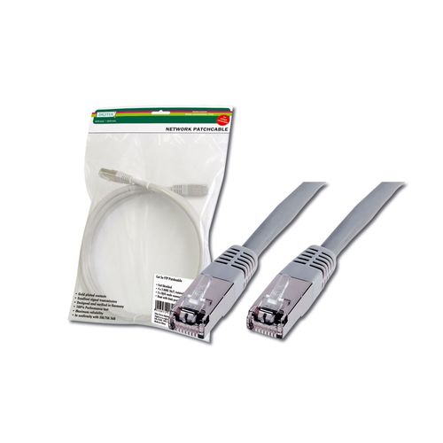 DIGITUS Premium - Cordon de raccordement - RJ-45 (M) pour RJ-45 (M) - 0.5 m - SFTP - CAT 5e - démarré - gris