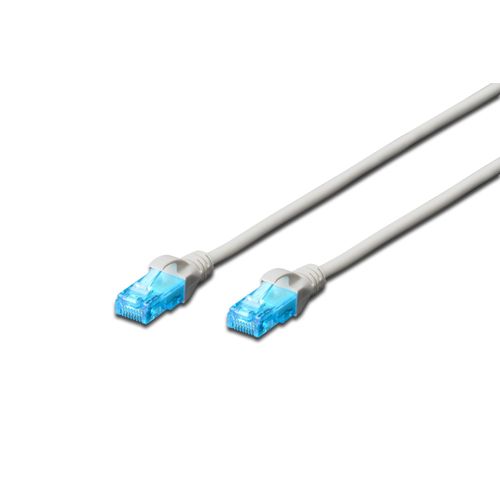 DIGITUS Ecoline - Cordon de raccordement - RJ-45 (M) pour RJ-45 (M) - 2 m - UTP - CAT 5e - démarré - gris