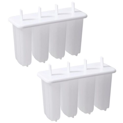 2pcs Ice Cube Molds Food Grade Non-Stick Reusable Easy Demoulding With Stick And Lid Ice Cubes Making Eco-Friendly 4-Cavity Popsicle Silicone Molds Ki