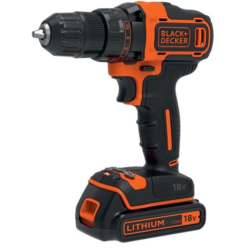 Perceuse visseuse 2 vitesses sans fil 18V + batterie Black & Decker BDCDD186K