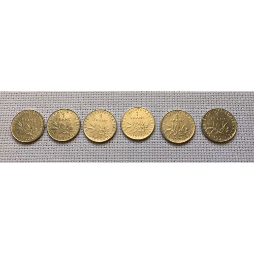 Lot De 6 Pièces De 1 Franc 1960-1961-1974-1977-1978-1991