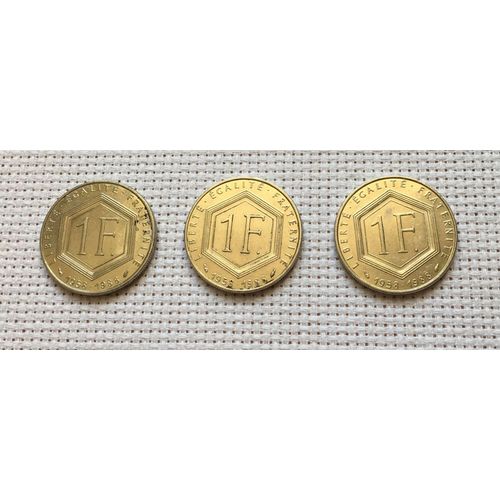 Lot De 3 Pièces De 1 Franc Charles De Gaulle 1958-1988