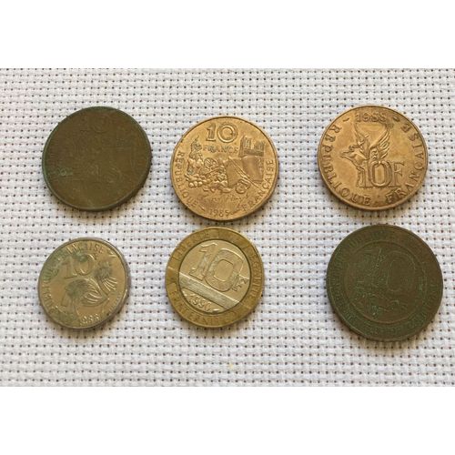 Lot De 6 Pièces De 10 Francs Diverses 1985-1986-1987-1988-1990