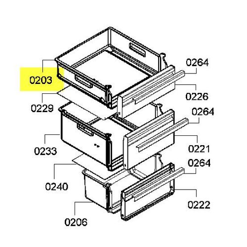 00704411. TIROIR CONGELATEUR SUPERIEUR SANS FACADE SIEMENS