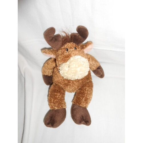 Doudou Renne Elan Wapiti Caribou Cerf Marron Caramel Chocolat Russ Berrie Twinkle Bille Dans Le Corps