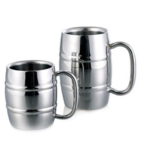 Tasse À Café Portable En Acier Inoxydable À Double Paroi, Gobelet De Voyage, Carafe À Bière, Lait, Thé, Eau De Bureau, Standard, 350 Ml, 410ml