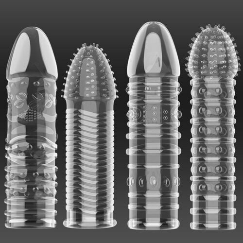 Au Hasard - Couvre-Pénis En Cristal Réutilisable, 14 Styles, Préservatif D'extension De Pénis, Anneau De Doigt, Jouets Sexuels Pour Hommes Adultes Plus Durables