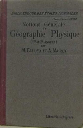Notions Générale De Géographie Physique Et De Géographie Humaine