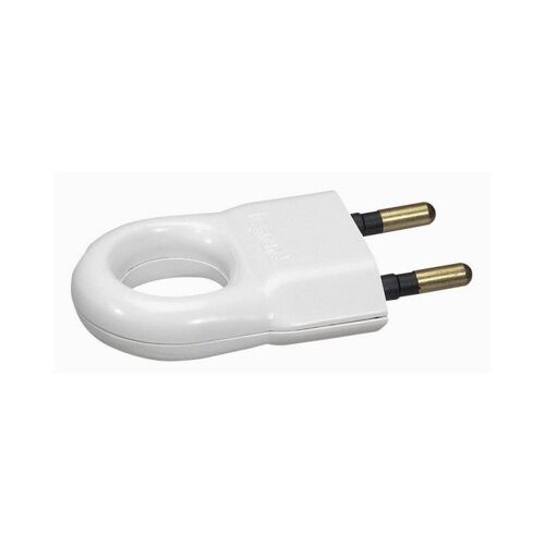 Fiche avec anneau d'extraction 2P - 6A - blanc LEGRAND