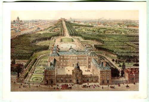 Carte Double - Palais Et Jardin Du Luxembourg - Vers 1860