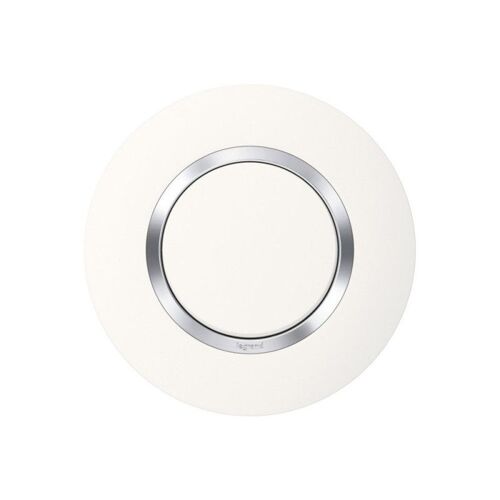 Plaque Dooxie - 1 poste - rond - blanc + chrome LEGRAND