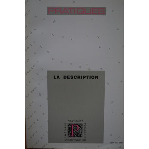 Pratiques  N° 99 : La Description