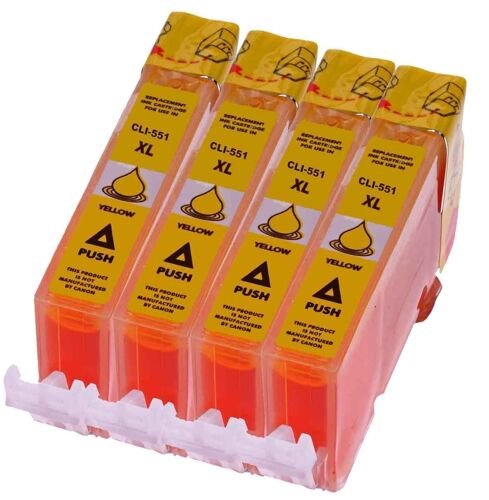Pack de 4 Cartouches d'Encre pour Canon CLI-551 CLI551 , Canon cli 550 cli 551 (Jaune)
