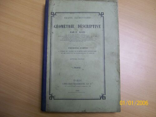 Traite Elementaire De Geometrie Descriptive