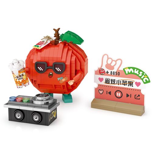 Mini Blocs De Construction Pour Fête Aux Fruits, Collection De Briques Mignons, Style Hip-Hop, Décoration D'intérieur (Pomme)