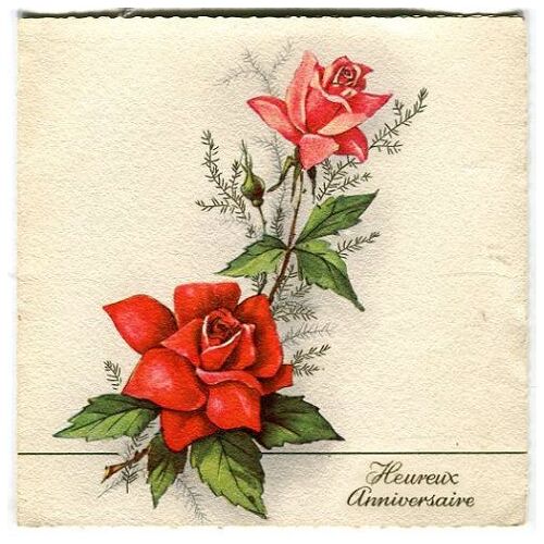 Carte Double - " Heureux Anniversaire "