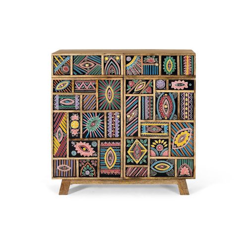 Buffet Fabriqué À La Main En Bois De Manguier 80cm