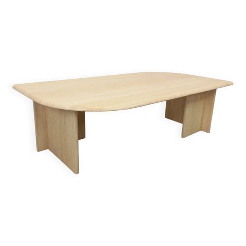 Table Basse Rectangulaire Vintage En Travertin Des Annes 70 Beige