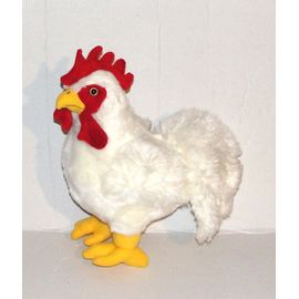 Peluche Poule Blanche Coq Living Nature