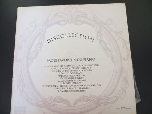 Disque Vinyle 33t Sonate Au Clair De Lune: Adagio, Nocturne En Mi Bemol, Valse En Ut Diese Mineur, Reverie, Menuet, Reve D'amour, Valse Oubliee N°1, Reverie, Prelude En Mi Bemol, Valse En ...