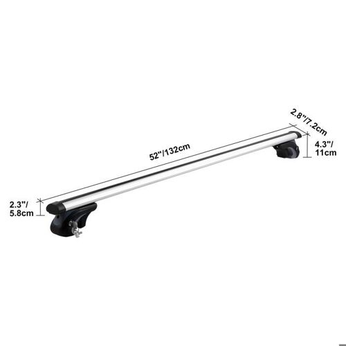 Barres Transversales De Toit Universelles-Vevor-132 Cm -Barre Supérieure De Voiture En Aluminium-Pour Suv, Berline