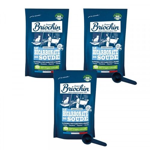 3 Sachets De Bicarbonate De Soude - Nettoyant Naturel - Toutes Surfaces - Briochin