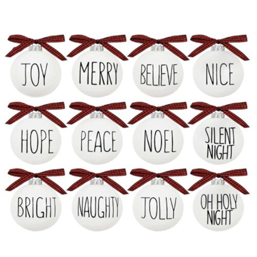 12Pcs Christmas Balls Ornament Shatterproof 6cm White Plastic Ball with Bow for Holiday Party Scene Layout Christmas Tree Hanging Decor DIY Accessorie
