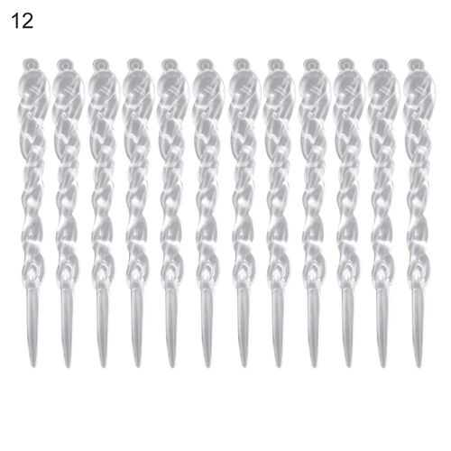 12Pcs Simulation Fake Icicle Prop with Rope Xmas Tree Hanging Party Ornament for Christmas KAESI