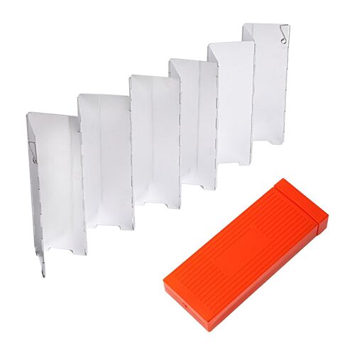 Kaesi 1 Set Windscreen Foldable Heat Resistance Anti-Shedding Windproof 12 Pieces Stove Head Poly Heat Plate Windscreen For Outdoor Camping