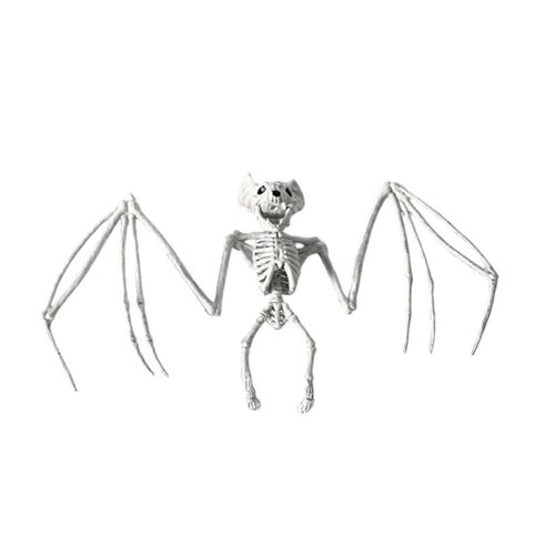 Halloween Bat Skeleton Decoration Plastic Animal Bone Statue Prop With Movable Jaw And Wing For Halloween Indoor/Outdoor Display
