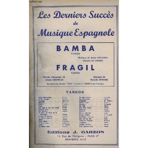 Bamba + Fragil - Contrebasse + Piano + Bandoneon A+B+C + Violon A+B+C + Saxo Alto Mib.