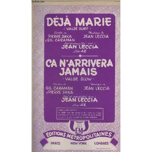 Deja Marie + Ca N'arriv'ra Jamais - Batterie + Piano + Violon / Accordeon / Chant + Guitare Solo + Saxo Alto Mib + Saxo Tenor Sib + Trompettes Sib + Trombone + Contrebasse / Guitare.