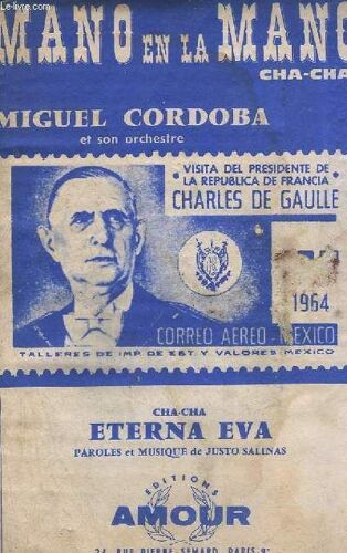 Mano En La Mano + Eterna Eva - Contrebasse / Guitare + Piano + Violon / Accordeon / Chant + Trombone + 1° Et 2° Trompette Sib + 1° Saxo Alto Mib + 2° Saxo Tenor Sib + 3° Saxo Alto Mib