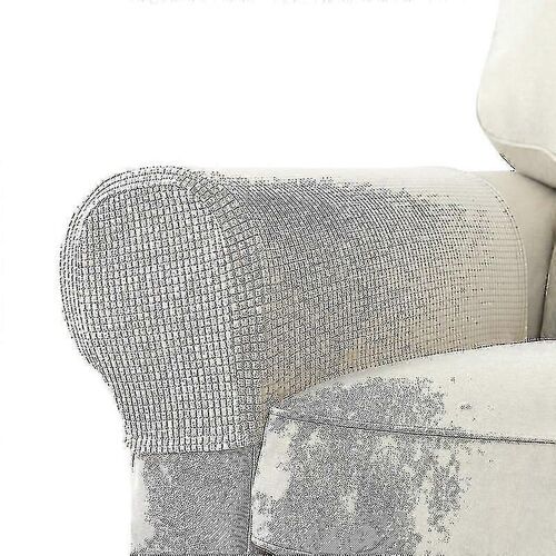 2 Pcs Stretch Accoudoir Housses Spandex Jacquard Couvercles Protecteur Doux et Élastique Pour Chaises Canapé Canapé Fauteuil Housses Slipcovers Canapé Inclinable