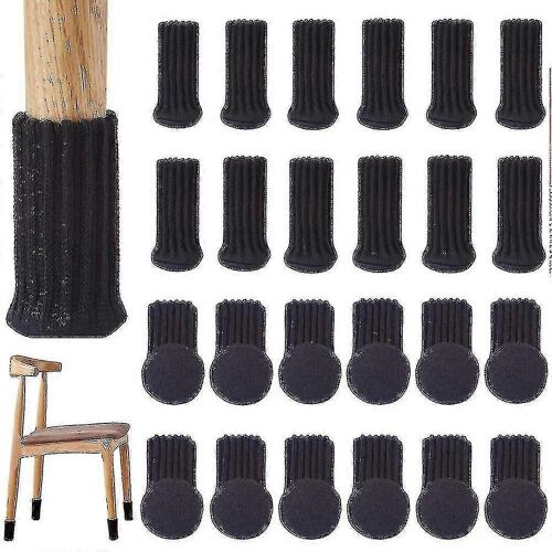 24pcs Chair Socks Furniture Socks Anti-slip Elastic Chair Leg Feet Socks Covers, Knitted Furniture Pads For Furniture Feet Girth From 3 » À 5 amp;quot