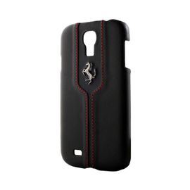 Ferrari Coque Arrière Cuir Noir Montecarlo Pour Samsung Galaxy S4 Mini I9190