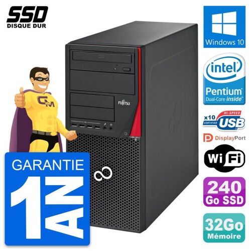 PC Tour Fujitsu Esprimo P720 Intel G3220 RAM 32Go SSD 240Go Windows 10 Wifi