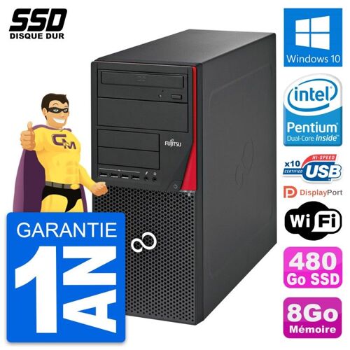 PC Tour Fujitsu Esprimo P720 Intel G3220 RAM 8Go SSD 480Go Windows 10 Wifi